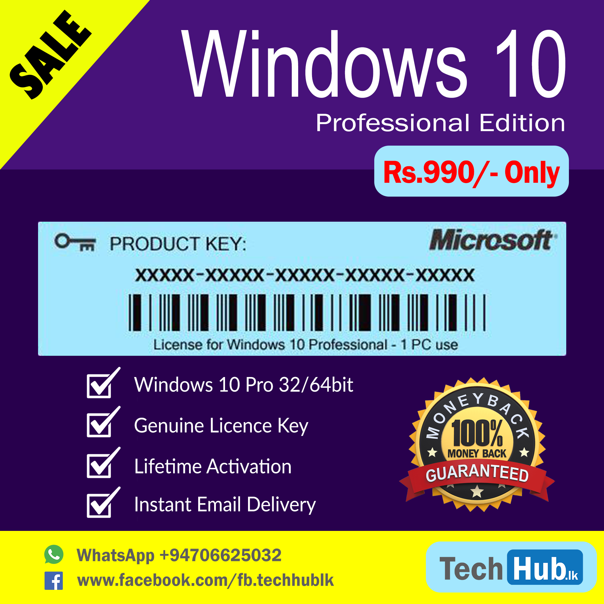 windows 10 pro license key genuine